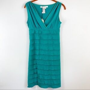 NWT Studio M Ruffle Dress Sleeveless Green Sz M